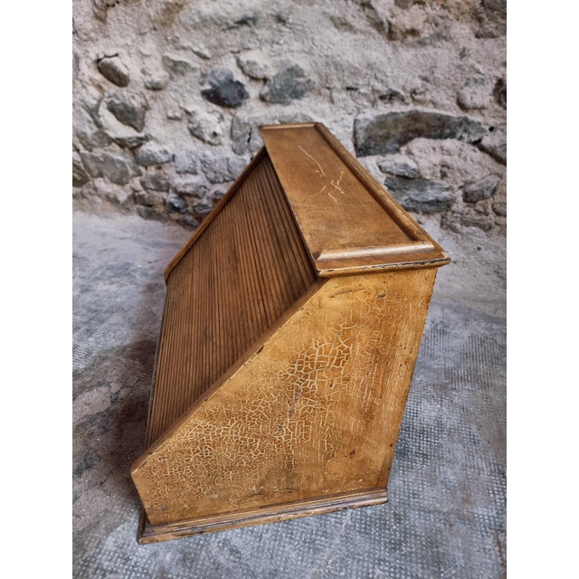 Antique Optician's Table Display Cabinet in Walnut with Roll Top, France, Early 1900s For Sale - Image 14 of 18
