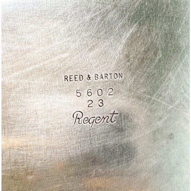 Silver 1940s Reed & Barton Silver Tray – Shell Motif Oval Footed Serving Piece For Sale - Image 8 of 12