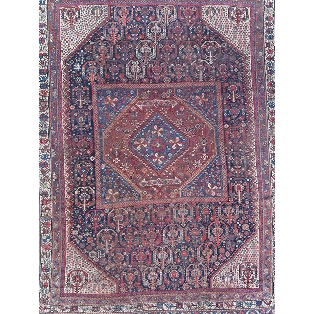 Wonderful late 19th century Shiraz rug with beautiful geometrical and tribal design with stylized designs and a beautiful...
