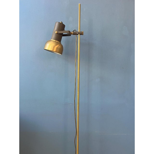 Metal Vintage Brass Floor Lamp with Adjustable Spot For Sale - Image 7 of 11