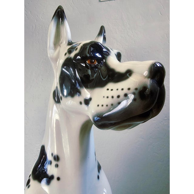 1980s Life Size Great Dane Porcelain Dog Sculpture by Lladro Hispania of Spain For Sale - Image 12 of 18