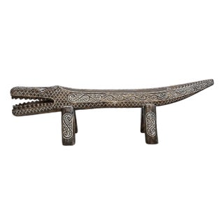 Wood Carved Crocodile Log Bench For Sale