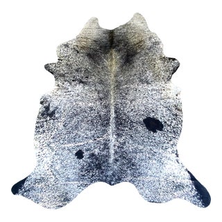 Large Brazilian Black and White Cowhide 7'10" X 6'4" For Sale