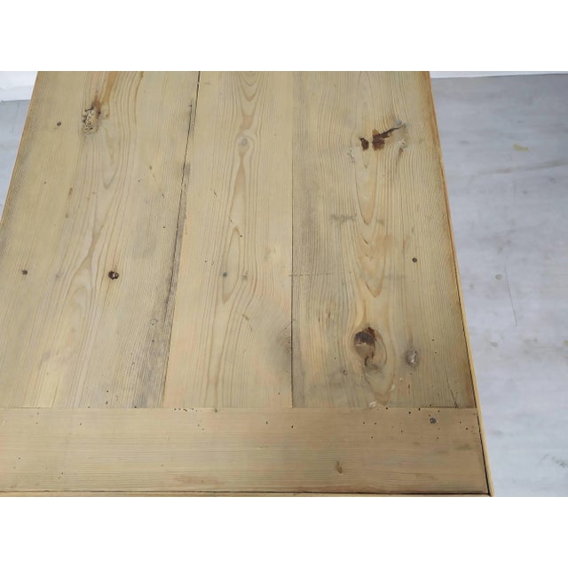 Brown Lozenge Farmhouse Table For Sale - Image 8 of 18