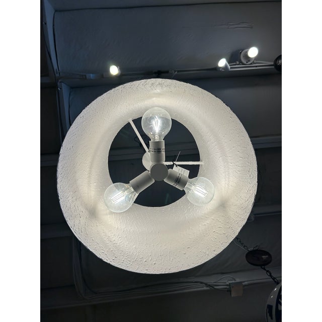 Metal Shade With White Plaster Finish For Sale - Image 10 of 11