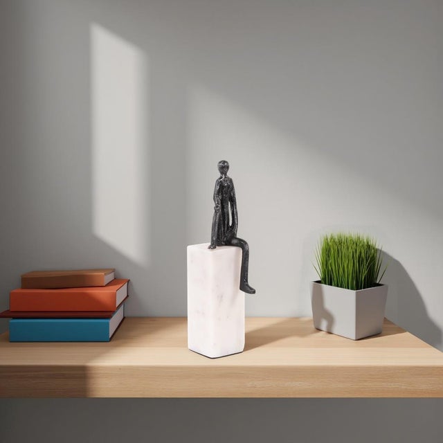 Proud Moment Sculpture on White Marble Base For Sale - Image 9 of 10