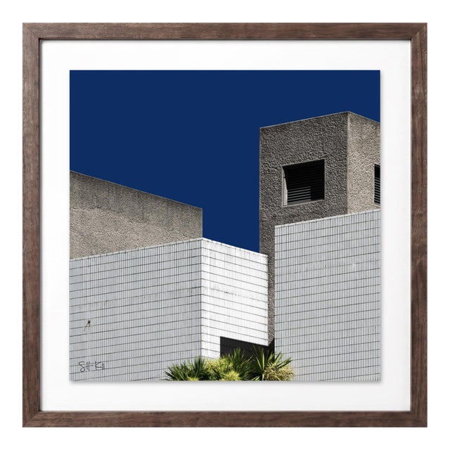 “Barbican 15” Giclee Archival Pigment Print 18x18 Framed in Walnut For Sale