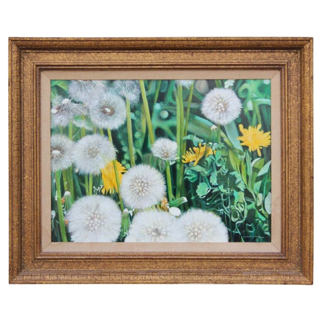 2000 - 2009 Robert W. Boyle "Close Up Painting with Dandelions" Oil Realist Painting 2001 For Sale - Image 5 of 5