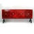 Four-Door Sideboard in Red Parchment, 1980s For Sale - Image 10 of 10