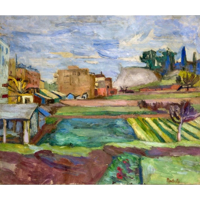 Aldo Natili, 1940s Italian Signed Fauve Style Landscape Oil on Canvas Painting, Oil on Canvas For Sale - Image 11 of 12