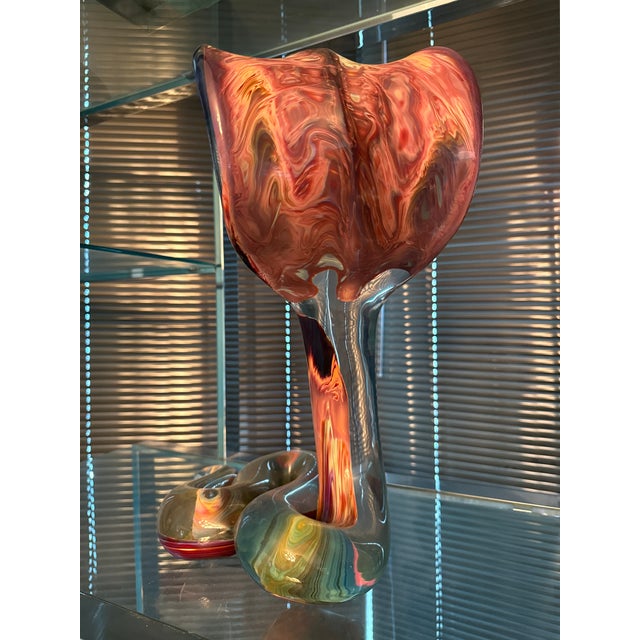 Blue Vintage Dino Rosin Calcedony Cobra Blown Glass Murano Sculpture For Sale - Image 8 of 10