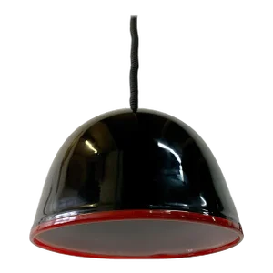 AV Mazzega Black Murano Glass Domed Pendant