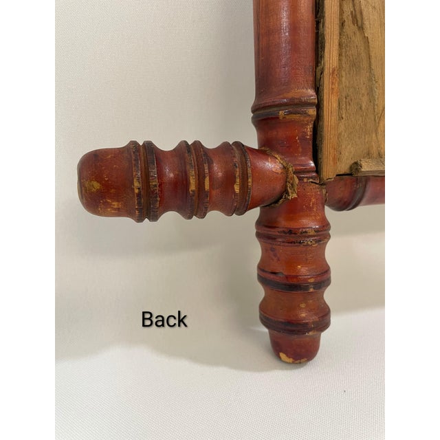 Early 1900s Antique French Faux Bamboo Turned Wood Wall Mirror For Sale - Image 12 of 18