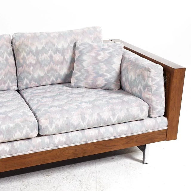 Founders Mid Century Cane and Walnut Sofa For Sale - Image 9 of 9