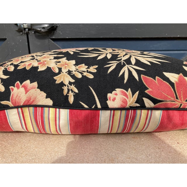 French Antique French Floral Fabric Pillow For Sale - Image 3 of 7