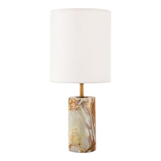 Regina Andrew Jade and Brass Mini Cylinder Lamp For Sale