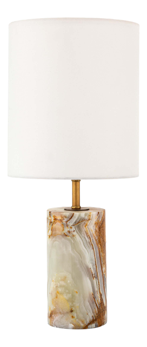 Regina Andrew Jade and Brass Mini Cylinder Lamp