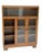 Stunning and elegant Art Deco Modernist bookcase with glass sliding doors on top. Striking Dutch design from the 1930s....