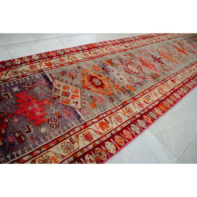 1960s Kurdish Extra Long Runner Herki Hand-Knotted Distressed Rug For Sale - Image 18 of 18