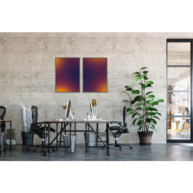 2020s 2025, Abstract Ethereal, Limited Edition Giclée Diptych of Reverse Sunsets by Cyd Fontaine- Set of 2 For Sale - Image 5 of 10