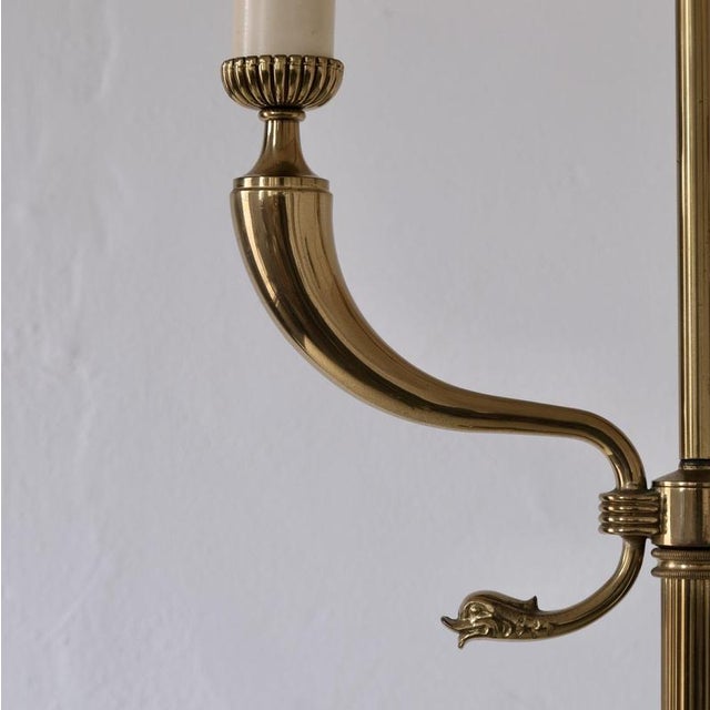 Neoclassical Brass Floor Lamp from Maison Jansen, France, 1960s For Sale - Image 4 of 11