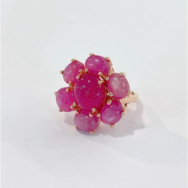 Not Yet Made - Made To Order Bochic “Flamenco” Ruby & Star Ruby 18k Gold & Silver Large Cocktail Ring Size 5.5 For Sale - Image 5 of 5