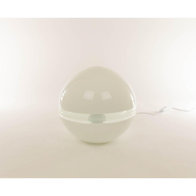 Mid-Century Modern White LT 230 Table Lamp by Carlo Nason for A.V. Mazzega, 1970s For Sale - Image 3 of 10