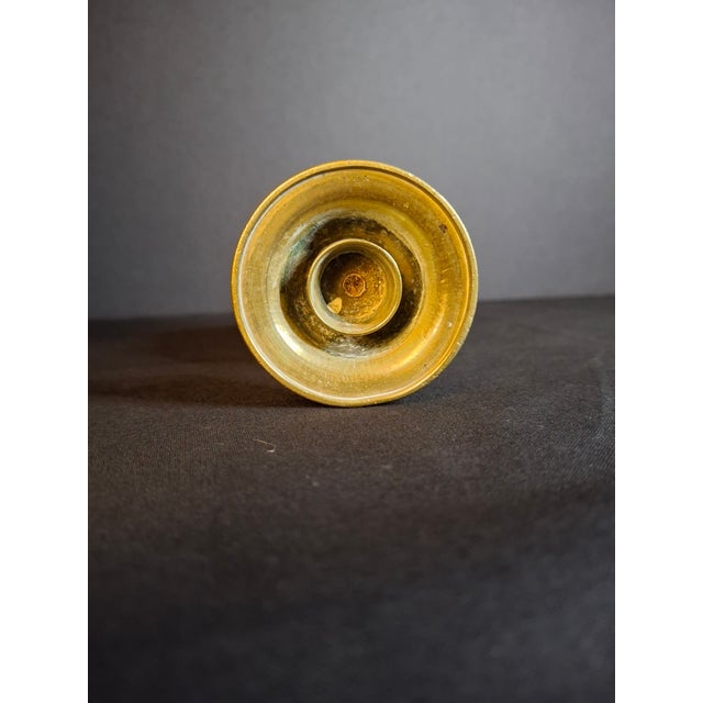 Antique 1840s Spun Brass Standalone Lard / Burning Fluid Lamp Flat Wick Burner For Sale - Image 13 of 16