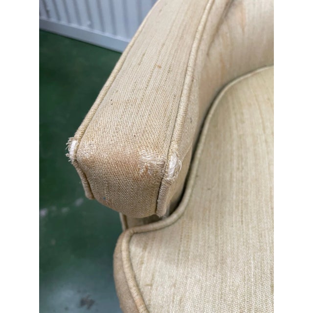 Cream Mid 20th Century Hollywood Regency High Back Chair For Sale - Image 8 of 13