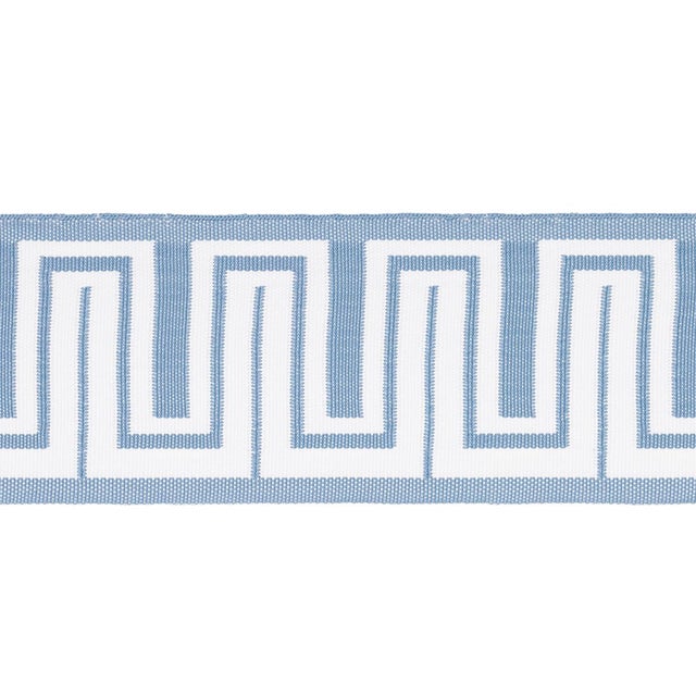 Schumacher Sample - Schumacher Zeus Indoor/Outdoor Tape, Sky For Sale - Image 4 of 4