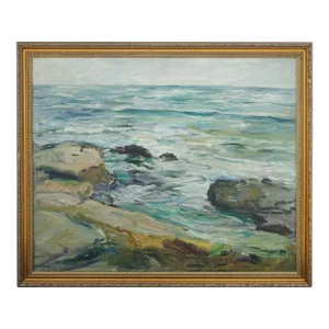 Mid Century San Diego Impressionist Seascape by Georgia Crittenden Bemis, 1939 by Georgia Crittenden Bemis
