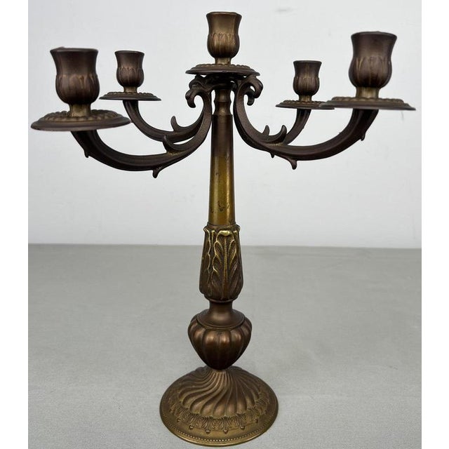 Vintage Italian 5-Arm Candelabra For Sale - Image 12 of 12