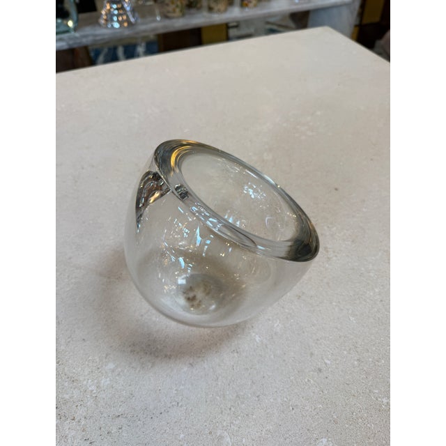 Murano Sculptural Italian Murano Glass Orb Vase, 1970s For Sale - Image 4 of 6