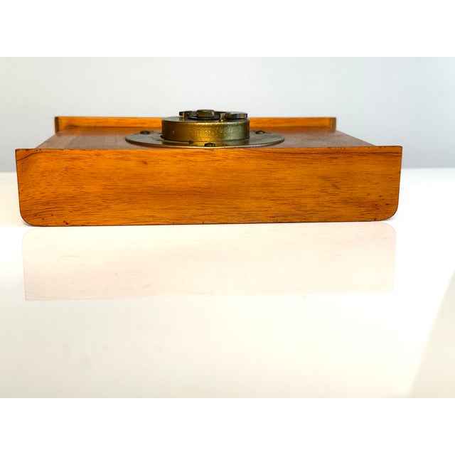Metal Table Clock with 8-Day Movement in Walnut and Burl Wood from Kienzle, Germany, 1950s For Sale - Image 7 of 13