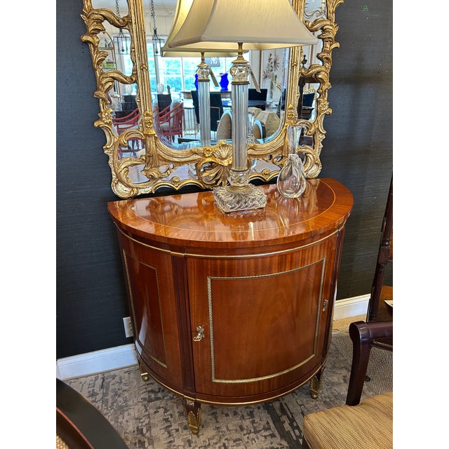 Mahogany Demilune Cabinet by Kindel For Sale - Image 13 of 14
