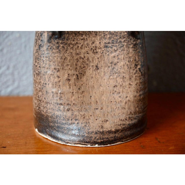 Brown Anthropomorphic Stoneware Bottle Vase, 1960s For Sale - Image 8 of 11