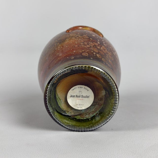 Artistic Glass Vase by Jean Noël Bouillet, 1980s For Sale - Image 6 of 15