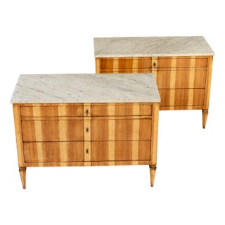 Italian Fruitwood Chestx of Drawers, 19th Century, Set of 2 For Sale