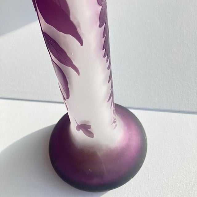 Antique Cut Glass Vase with Enamel Decoration by Émile Gallé, 1890s For Sale - Image 10 of 15