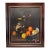 Vintage Moody Dutch Still Life Realism Original Oil Framed Painting, Chocolate Brown, Orange, Gold For Sale