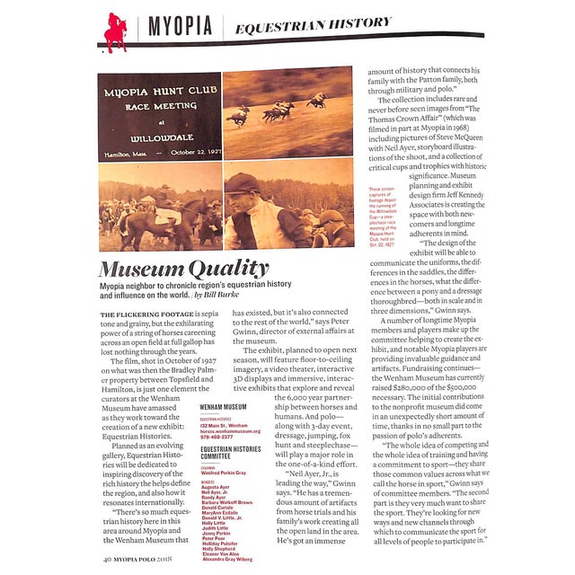 Myopia Polo Magazine 2018 For Sale - Image 10 of 12