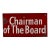 Vintage Enamel Metal "Chairman of the Board" Sign in Firetruck Red For Sale
