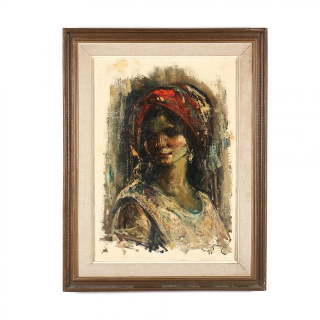 Mid 20th Century Cyrus Afsary (Iranian/American, 1940-2025) Pair of Portraits, Oil on Canvas For Sale - Image 5 of 7