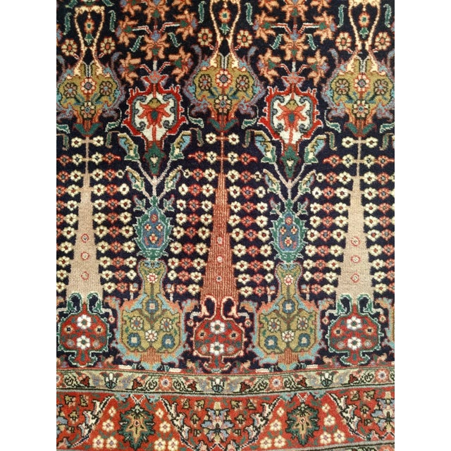 Antique Persian Tabriz Area Rug, All-Over Geometric Pattern, Navy & Green, 3’ X 6’ For Sale In Chicago - Image 6 of 11