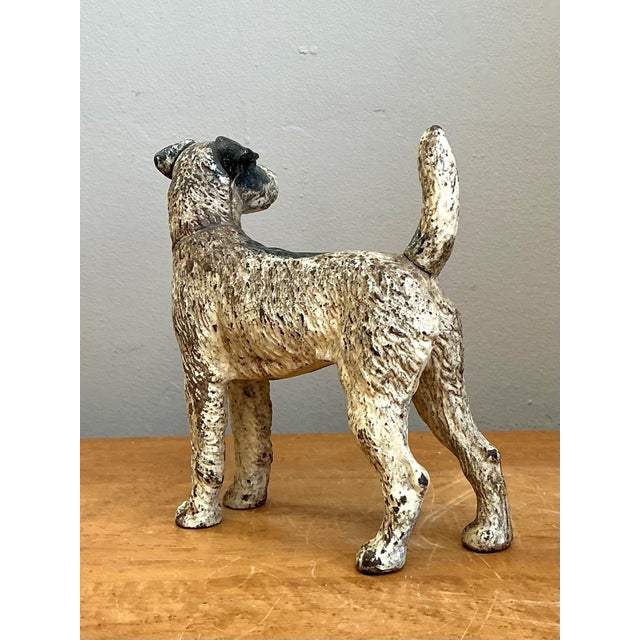 Mid 20th Century Vintage Cast Iron Jack Russell Terrier Dog Doorstop For Sale - Image 5 of 12