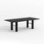 Solid Black Oak Rectangular Dining Table For Sale - Image 4 of 6