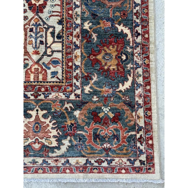 Persian Bakhshaish design rug. Hand-knotted in Afghanistan in hand-spun highland lambswool. Hand-Spun Wool on a Cotton...