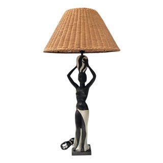 Vintage African Sculptural Plaster Lamp, 1950s For Sale