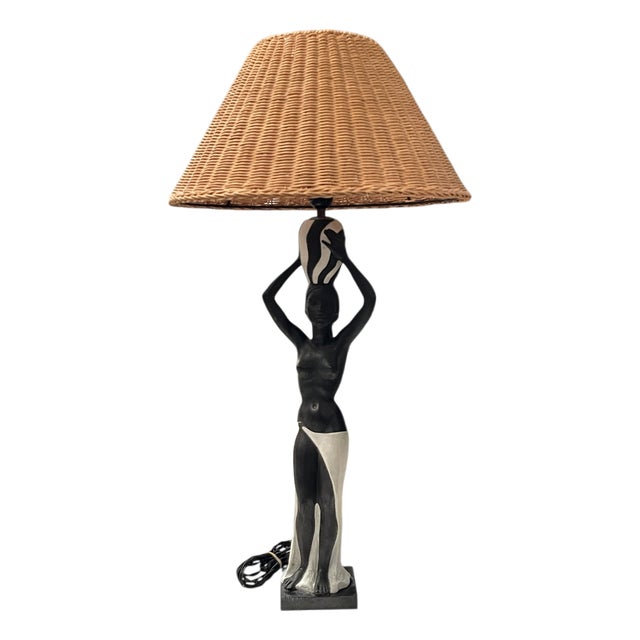 Vintage African Sculptural Plaster Lamp, 1950s For Sale