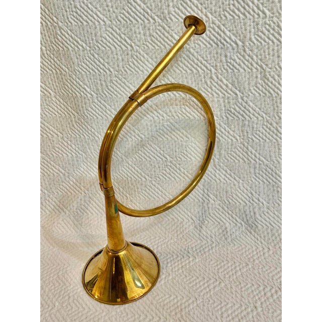Mid 20th Century Vintage Solid Brass Decorative Hunting Horn or “Trompe De Chasse” For Sale - Image 5 of 8